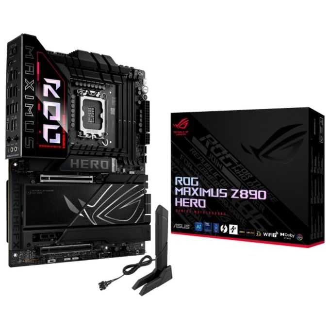 ASUS ROG Maximus Z890 Hero Scheda Madre Intel ATX 22122 Fasi di Alimentazione Slot DDR5 PCIe 5.0 GPD di Nuova Generazione 6 Slot M.2 WiFi 7 AI Overclocking Slot PCIe Q-Release Slim