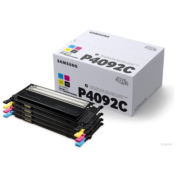 HP Samsung CLT-P4092C Confezione da 4 nero, giallo, cyan, magenta originale cartuccia toner (SU392A)