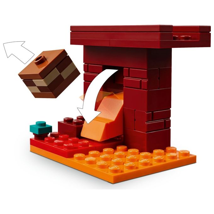 LEGO Minecraft Battaglia sul Ponte del Nether Gioco d'Avventura per Bambini e Bambine da 6 Anni Piccolo Set da Costruire con Funzioni e 4 Personaggi del Videogioco Idea Regalo di Compleanno 21266