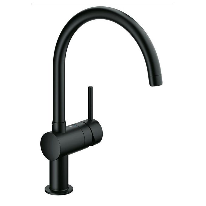 Grohe 32 917 KS0 Minta Miscelatore monocomando rotondo con braccio girevole 150° o 360° Nero velluto