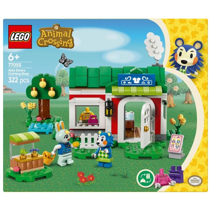 LEGO 77055 Animal Crossing - La sartoria delle Sorelle Ago e Filo, Set da Costruzione 322 Pezzi con Minifigure di Mabel e Sasha, Eta' 6+
