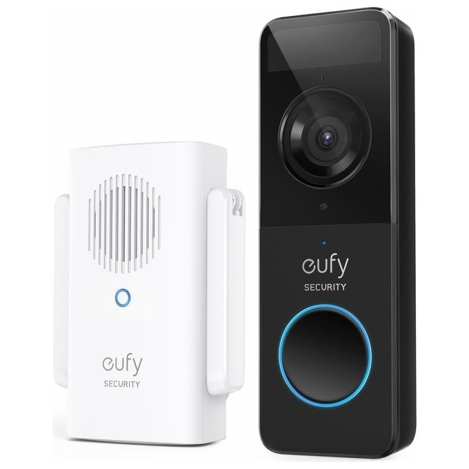 Eufy  Security, kit videocitofono, risoluzione 1080p, batteria per 120 giorni, zero costi mensili, rilevamento di persone, audio bidirezionale, citofono wireless