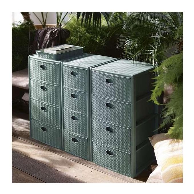 Stefanplast Cassettiera 4 Cassetti Elegance Verde 30x40x80cm