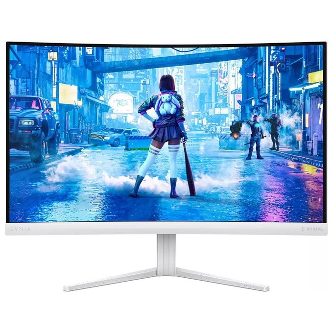 Philips Evnia 27M2C5201L Monitor gaming curvo FHD da 27 pollici 180 Hz 1 ms GtG FreeSync Prem. (1920x1080 2x HDMI 2.0 1x DP 1.4) bianco