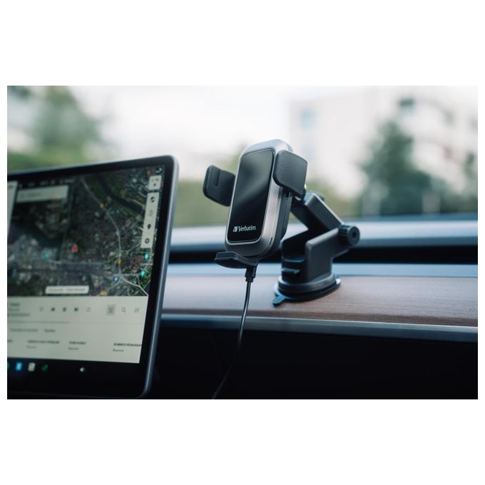 Verbatim Fast Qi Fast Wireless Car Caricabatterie USB-C 15W FWC-03 Pro