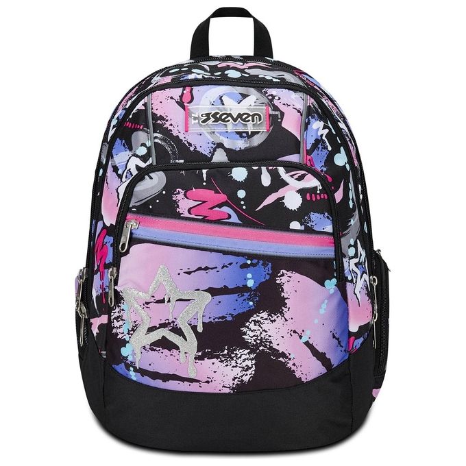 Seven Zaino Scuola Advanced Mark On Girl Nero Fucsia