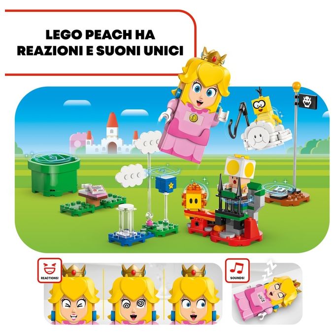 Lego Super Mario Avventure di Peach Interattiva Giocattolo con 4 Personaggi Nintendo tra cui la Principessa e un Toad Giallo
