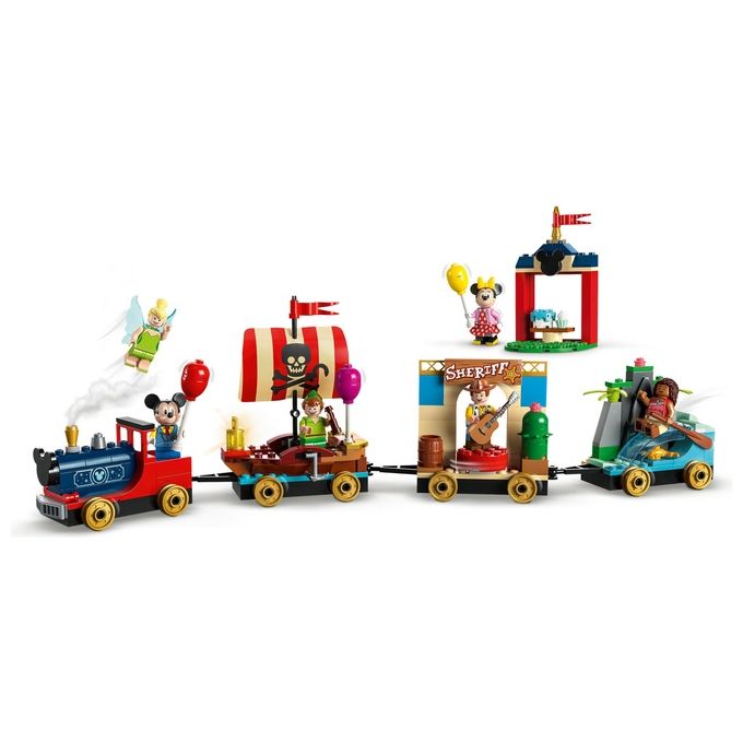 LEGO Disney 43212 Treno delle Celebrazioni Disney 100° Anniversario con Carri Giocattolo e Figure di Topolino e Minnie