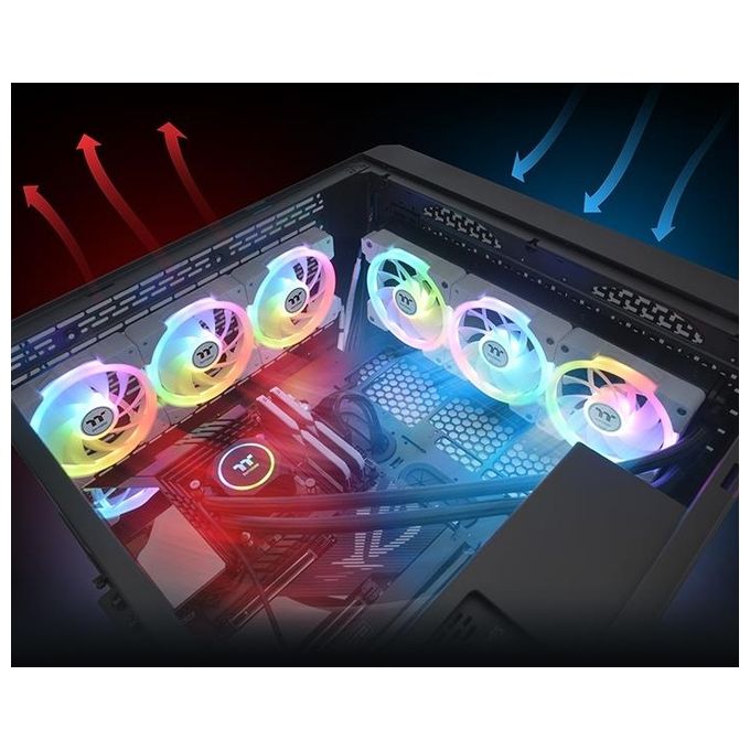 Thermaltake SWAFAN EX12 ARGB Raffreddatore d'Aria 14cm Bianco 3 Pezzi