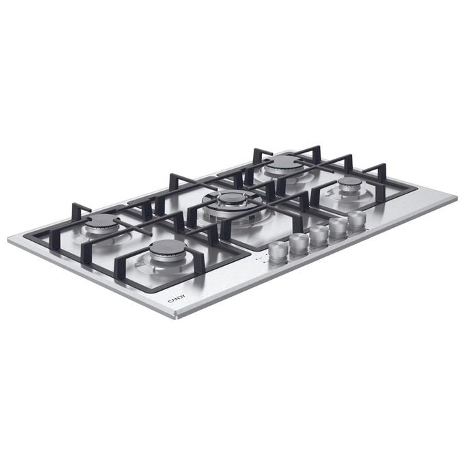 Candy CHG93WX-1 Piano Cottura 5 Fuochi a Gas 86 cm colore Inox Moderna