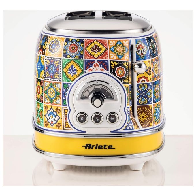 Ariete Tostapane 2 Fette Potenza 815 Watt 6 Livelli di Doratura  Funzione Defrost Estetica Positano