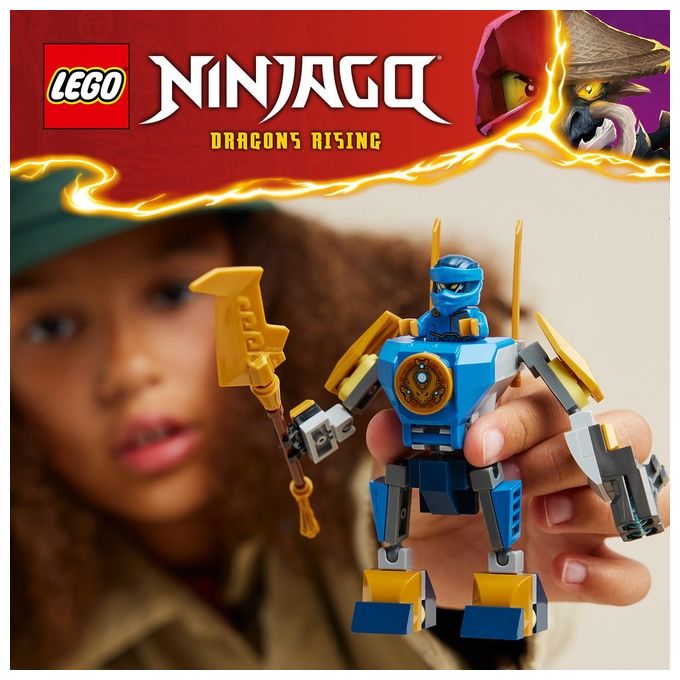 LEGO NINJAGO 71805 Pack Mech da Battaglia di Jay, Giochi per Bambini 6+, Action Figure Giocattolo da Costruire e 4 Minifigure
