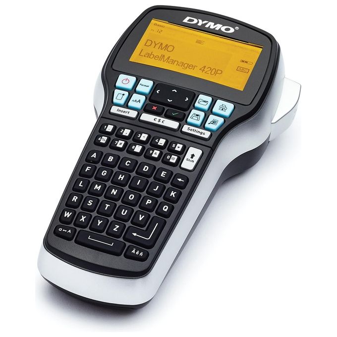Dymo LabelManager 420P Kit Etichettatrice Portatile Ricaricabile con Tastiera ABC con Custodia e 4 Nastri per Etichette D1