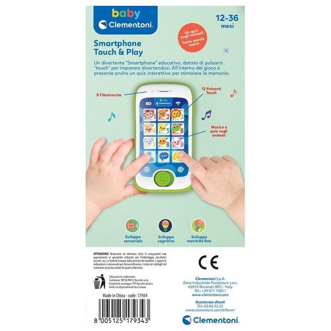 Clementoni Prime Attivita' Baby Smartphone Touch e Play
