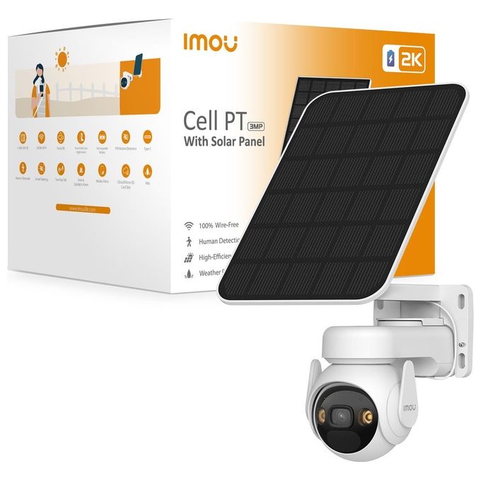 Imou Cell PT Solar Kit Cupola Telecamera di Sicurezza IP Esterno 2304x1296 Pixel Parete