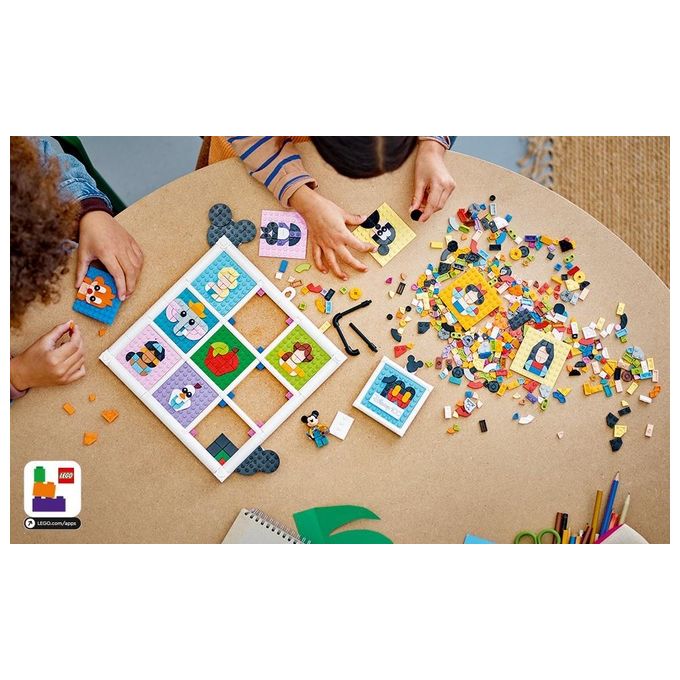 LEGO Disney 43221 100 Anni di Icone Disney, Set Arti e Mestieri con Personaggi, 72 Mosaici da Creare e Minifigure di Topolino