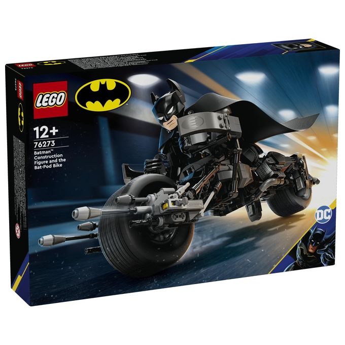 LEGO DC Il Personaggio Costruibile di Batman con Bat-Pod Moto e Action Figure Giocattolo da Il Cavaliere Oscuro da Costruire Regalo da Supereroi per Bambini Bambine e Adulti da Collezione 76273