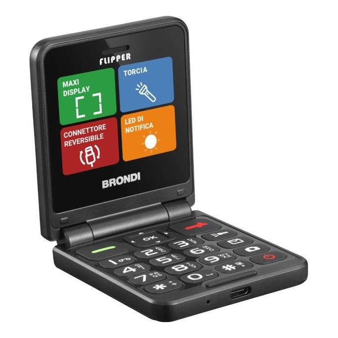 Brondi Flipper Flip 2.4'' Dual Sim Black Metal
