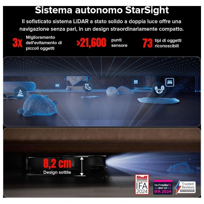 Roborock Qrevo Slim Robot Robot Aspirapolvere Nero