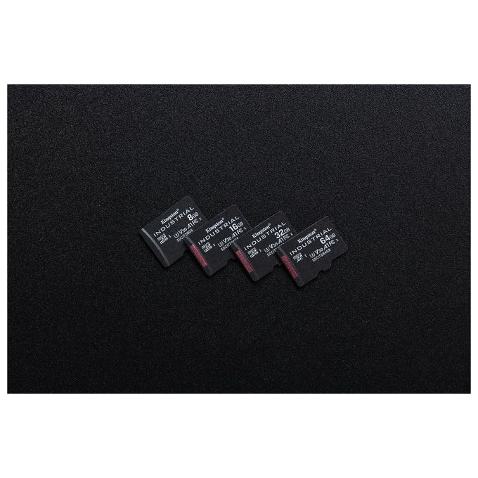 Kingston SDCIT2-16GB Industrial microSDHC 16GB UHS-I U3 V30 A1 pSLC Classe 10 con Adattatore SD colore Nero