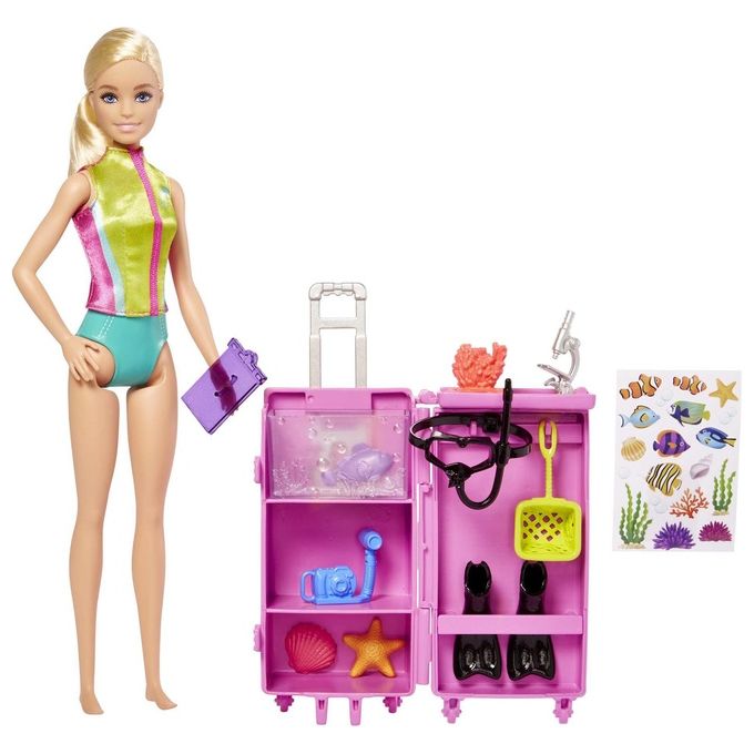 Mattel Barbie Bambola Biologa Marina con Laboratorio Mobile