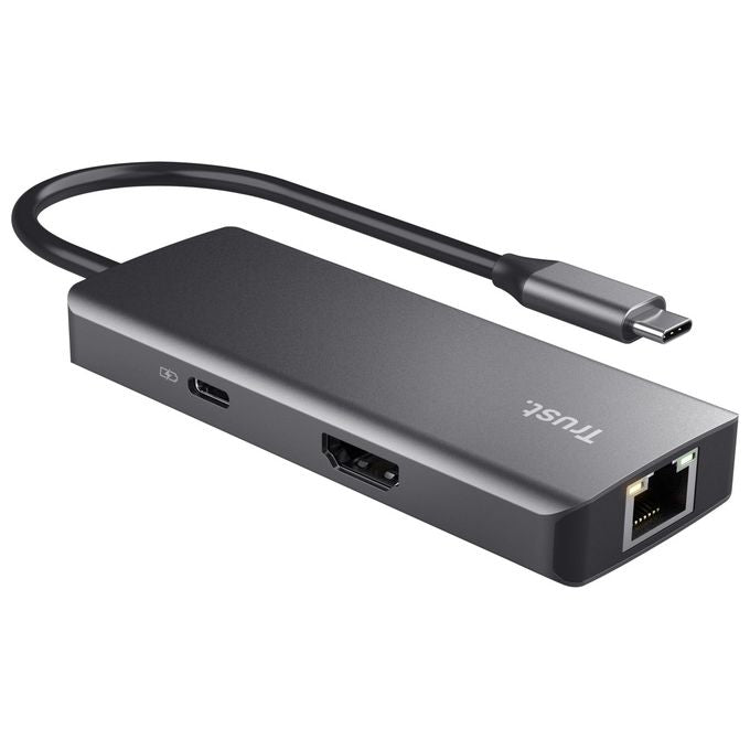 Trust Dalyx Adattatore Multiporta USB C 6-in-1 Argento