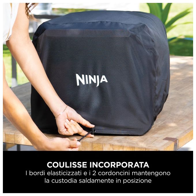 Ninja XSKOCVREUK Woodfire Copertura per Forno da Esterno OO101EU Protezione per Forno Premium Resistente all'Acqua Anti-Sbiadimento Nero