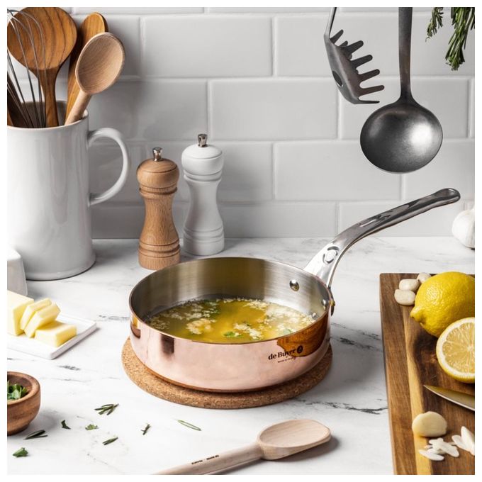 De Buyer Prima Matera Pentolino Rame-Inox 24cm Dritto per Induzione