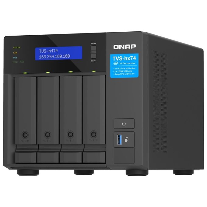Qnap TVS-H474 NAS Tower Collegamento Ethernet LAN Nero G7400