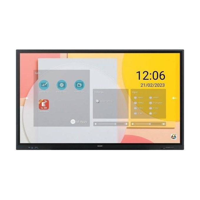 Sharp PN-LC752 Pannello Piatto per Segnaletica Digitale 75'' Lcd Wi-fi 450 Cd-m² 4k Ultra Hd Nero Touch Screen Processore Integrato Android 11 16-7