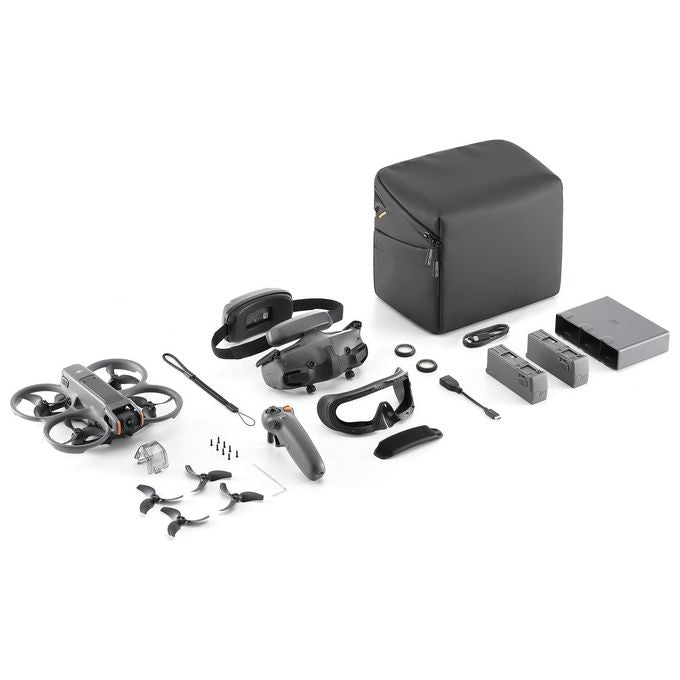 DJI Avata 2 drone fpv 4k nero fly more combo con 3 batterie goggles 3 e rc motion 3