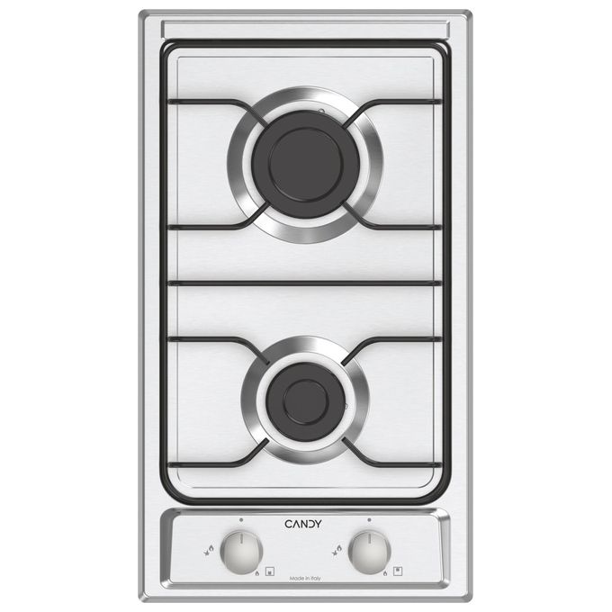 Candy Idea CHW23X Piano Cottura Stainless Steel da Incasso 28.8cm a Gas 2 Fornelli