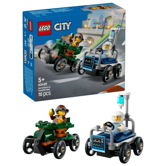 Lego Gioco Veicoli da Corsa Aereo Letto d'Ospedale Modello 60459 City