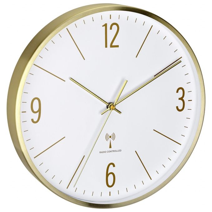 TFA 60.3534.53 Orologio da Parete Radiocomandato Colori Metallici Oro