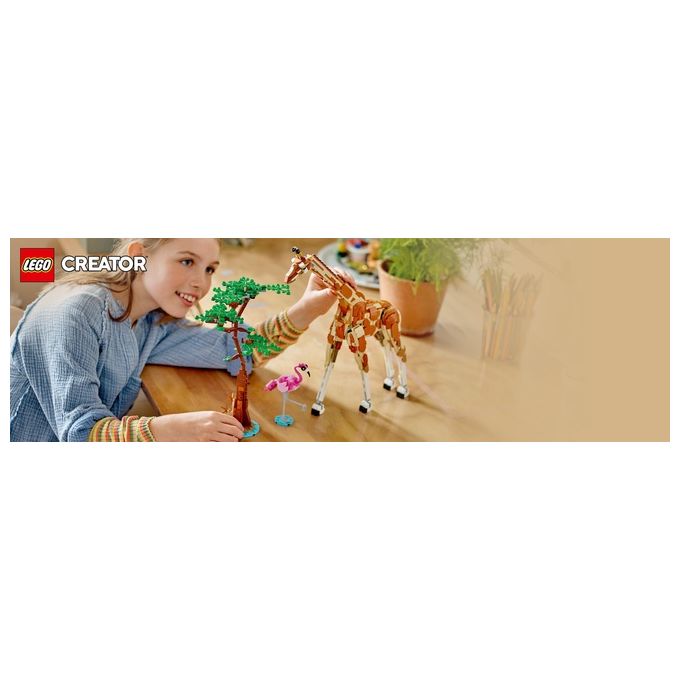 LEGO Creator 31150 3in1 Animali del Safari, Giocattolo Trasformabile da Giraffa in 2 Gazzelle o Leone , Giochi per Bambini 9+