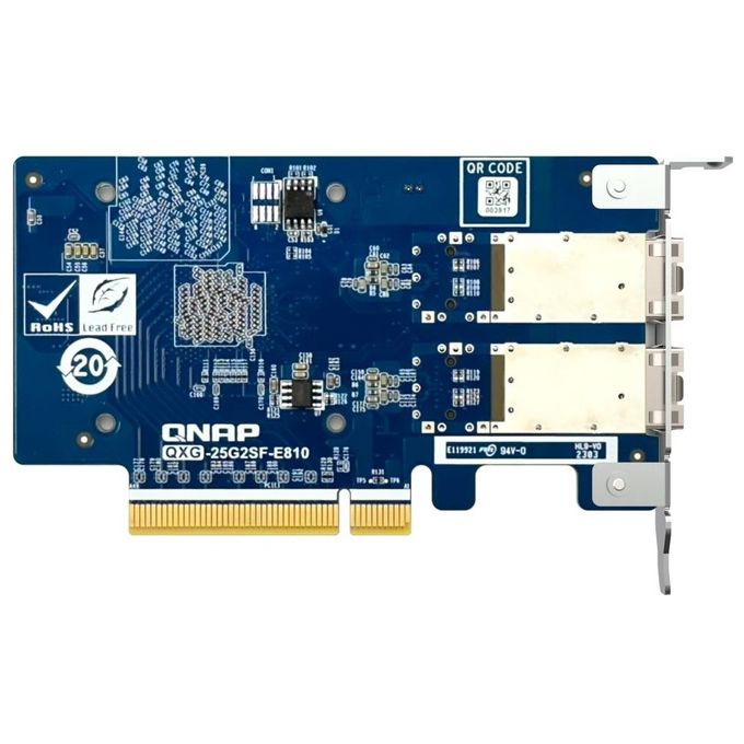 Qnap QXG-25G2SF-E810 Scheda di Rete e Adattatore Interno Fibra 25000 Mbit-s