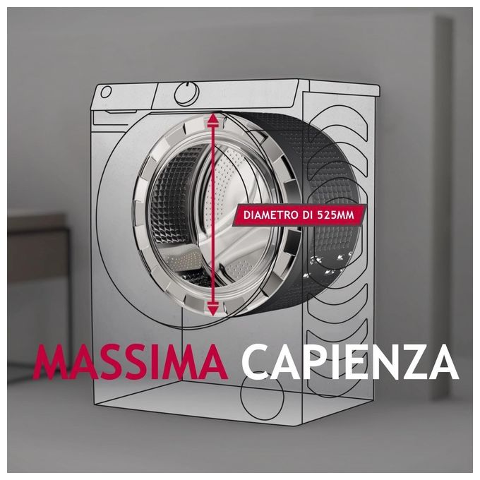 Hoover H-WASH 700 H7W 610MBC-S - Lavatrice a carica frontale 10 kg, 1600 rpm, Classe A, Motore Inverter, Programma Auto Care, (85x60x57 cm), Bianco