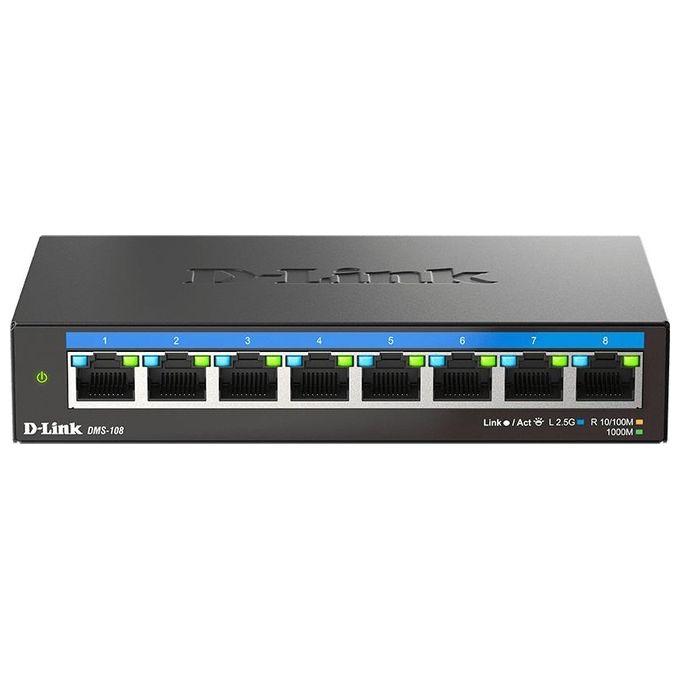 D-Link DMS-108 Switch Non gestito L2 2.5G Ethernet (100-1000-2500) Nero