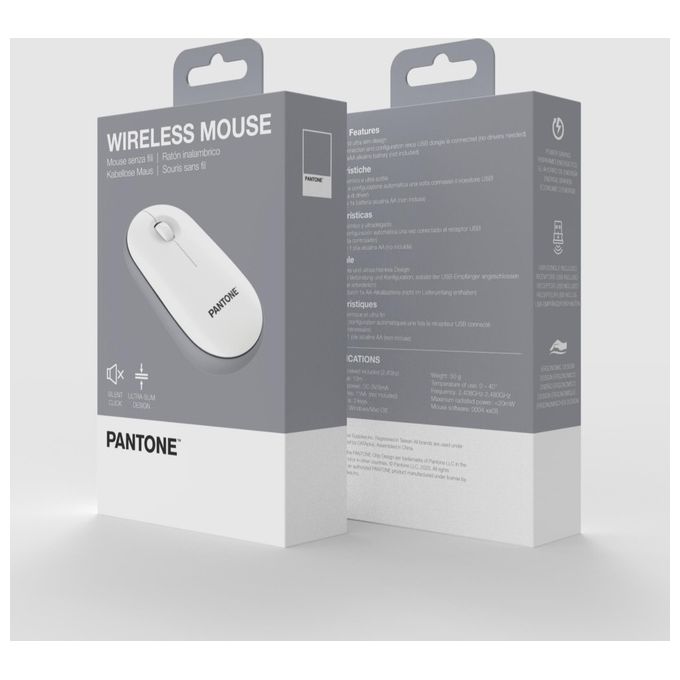 Pantone Mouse con Dongle Bianco