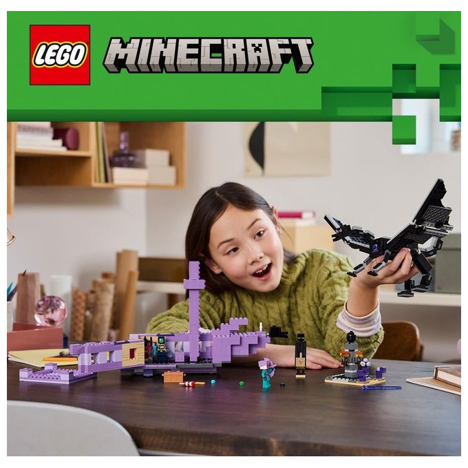 LEGO Minecraft L'Enderdrago e la Nave dell'End Giocattolo del Bioma con Drago Personaggi Mob e Accessori Giochi d'Avventura per Bambini e Bambine da 8 Anni Idea Regalo Fan del Videogioco 21264