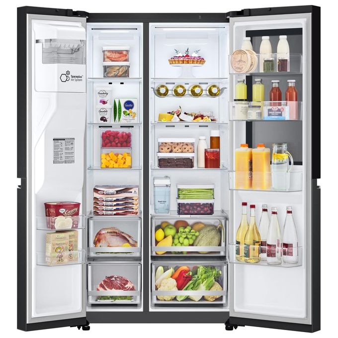 LG GSGV81EPLL - Frigorifero Side-by-Side 635 L, 179 cm, Classe E, 36 dB, Total No Frost, InstaView, DoorCooling+, Dispenser acqua e ghiaccio, Nero opaco
