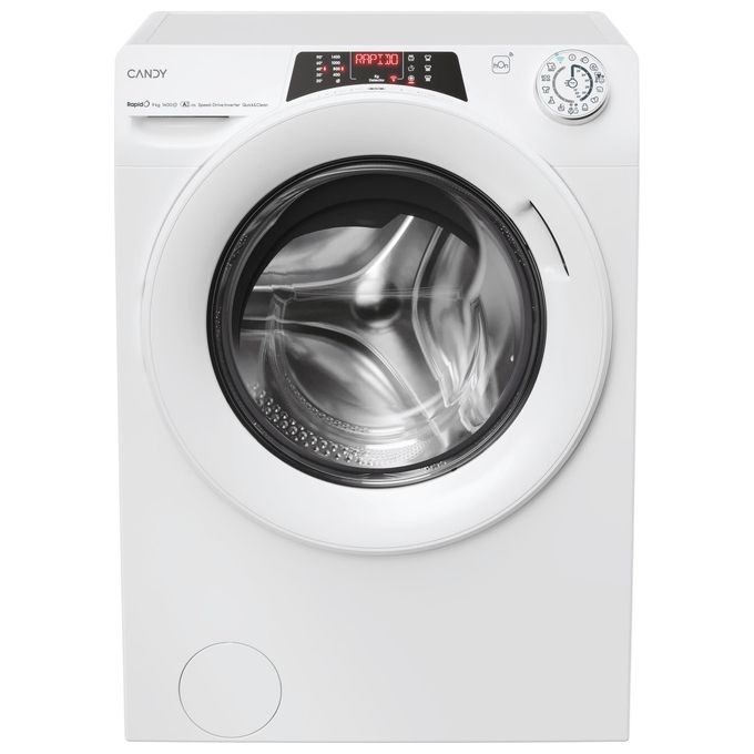 Candy RO496DWM7-1-S RapidO ECO Lavatrice Frontale 9 Kg 1400 rpm Classe A Inverter Vapore Wi-Fi hOn (85x60x54 cm) colore Bianco