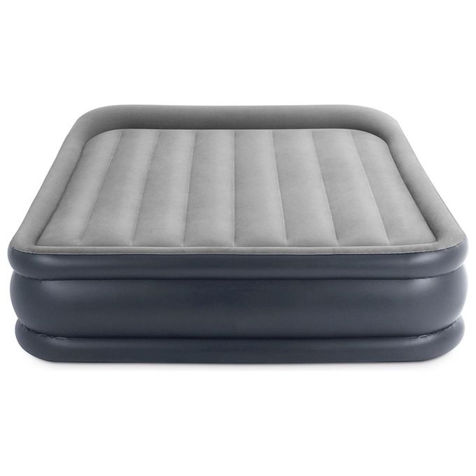 Intex 64136ND Materasso Dura-Beam Pillow Rest Deluxe Matrimoniale Bicolore con Pompa Elettrica Incorporata 152x203x42 cm