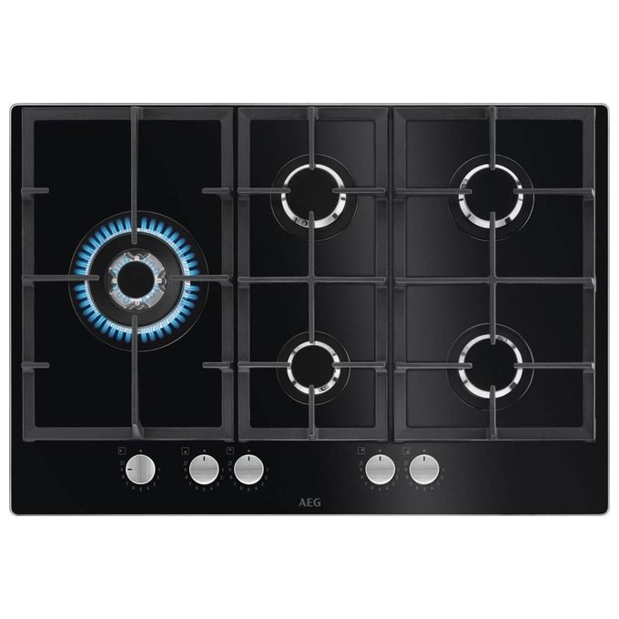 AEG HKB75820NB Piano Cottura Nero da Incasso 75cm a Gas 5 Fornelli