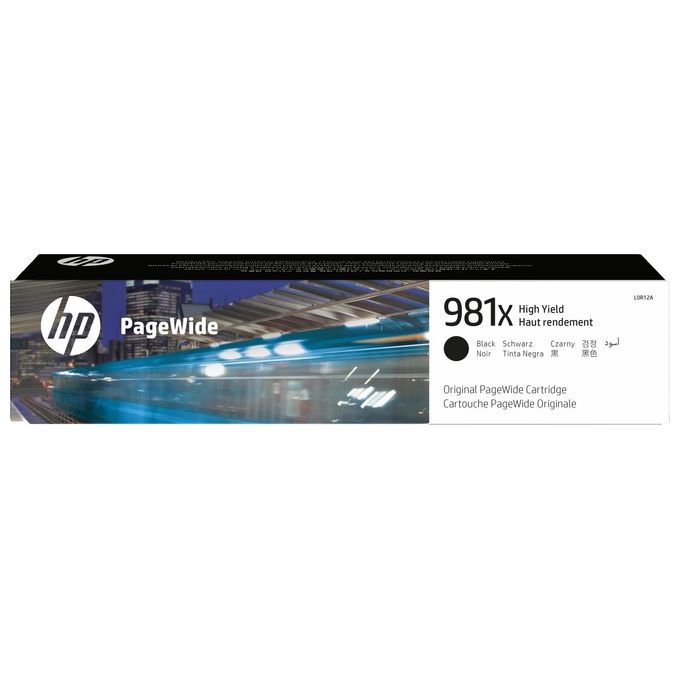 HP 981X L0R12A, Cartuccia Inchiostro Originale, da 11000 Pagine, ad Alta Capacita', Compatibile con le Stampanti HP PageWide Serie Enterprise Color 556 e Serie Enterprise Color Flow MFP 586z, Nero