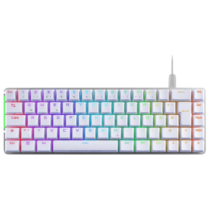 ASUS ROG Falchion Ace Tastiera Meccanica da Gaming Illuminazione RGB Switch ROG NX Rossi Stabilizzatori Tastiera Foam Insonorizzato Tasti in PBT Cablato con KVM Bianco