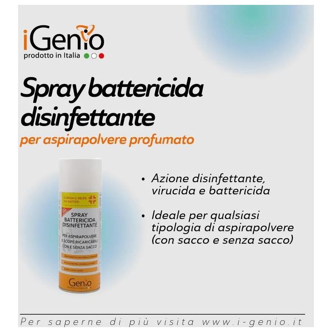 I-Genio 919 Spray Disinfettante Profumato per Aspirapolvere con Sacco