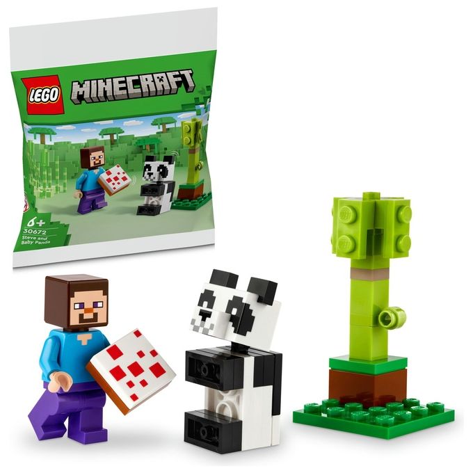 Lego Minecraft Steve e Baby Panda