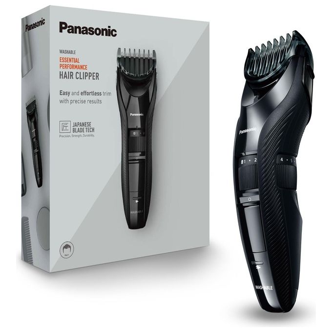 Panasonic ER‑GC53‑K503 - Tagliacapelli con cavo-cordless, autonomia 40 min, lame acciaio inox, 19 lunghezze da 0,5 a 10 mm, lavabile, colore nero