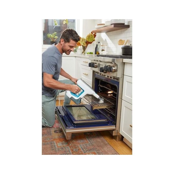 Black+Decker BHSM15FX08 – Pulitore a vapore 2 in 1, capacita' serbatoio 0.5 L, Potenza 1500 W, Pressione vapore elevata, Autonomia fino a 20 min, Kit estensione incluso, Colore Bianco-Arancio